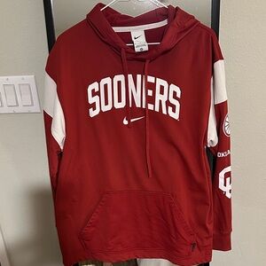 Nike Red and White Sooners Hoodie